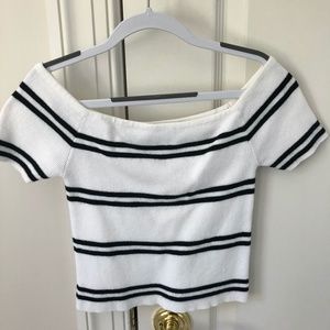 Black Stripped Off the Shoulder Top